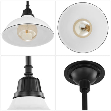 Jasper 12.25" Farmhouse Industrial Indoor/Outdoor Iron LED Pendant